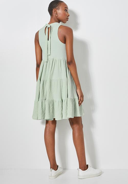 Superbalist - Sleeveless textured knit volume dress - sage