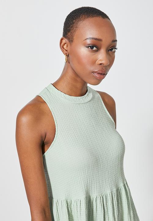 Superbalist - Sleeveless textured knit volume dress - sage
