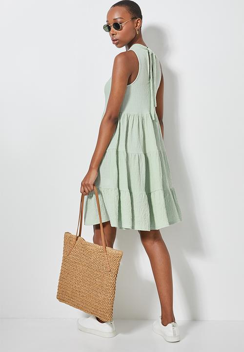 Superbalist - Sleeveless textured knit volume dress - sage