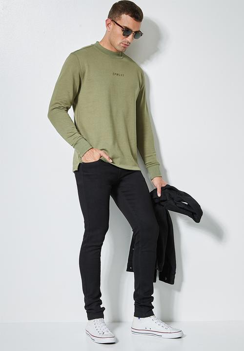 Superbalist - Friday high neck pullover sweat - khaki