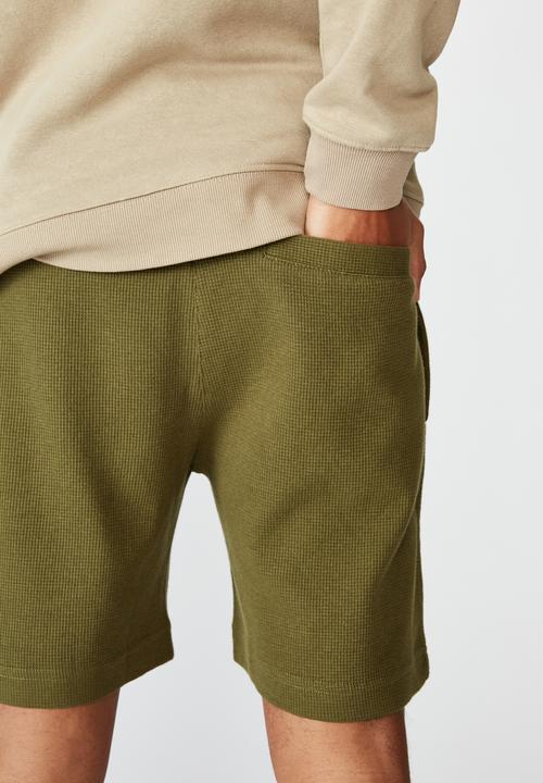 Cotton On - Waffle jogger short - khaki