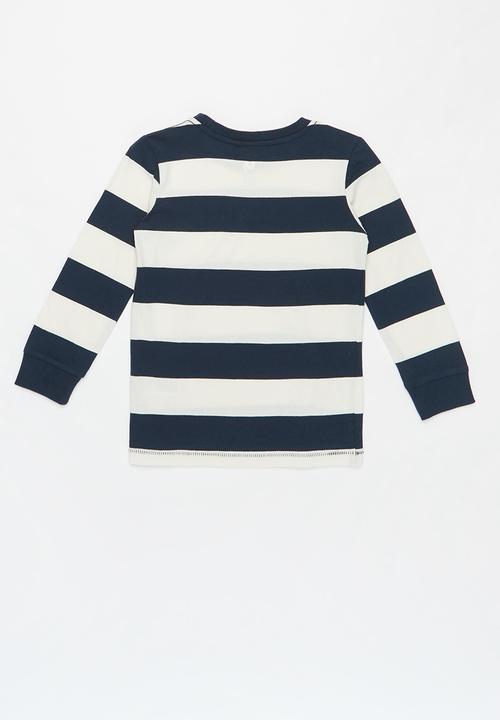 Cotton On - Tom long sleeve tee - navy & white 