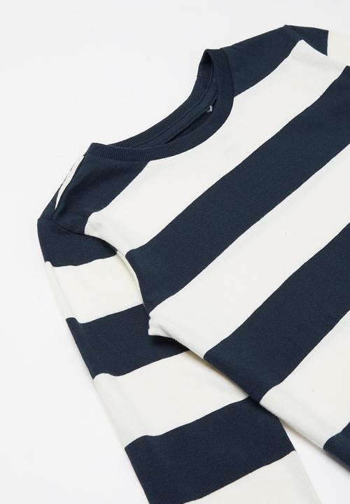 Cotton On - Tom long sleeve tee - navy & white 