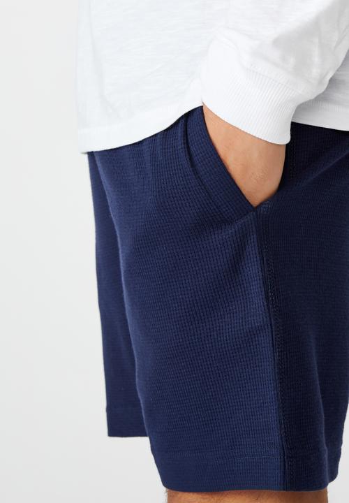 Cotton On - Waffle jogger short - navy