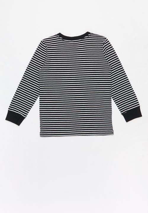 Cotton On - Core long sleeve tee - black & white 