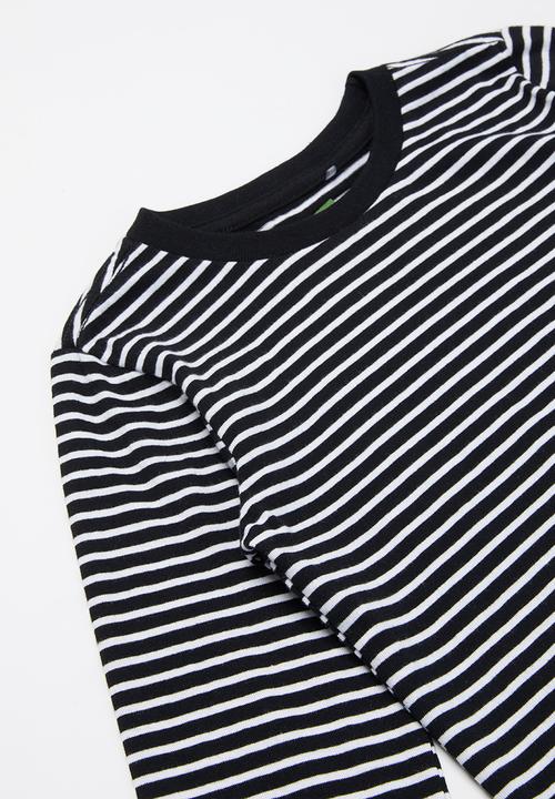 Cotton On - Core long sleeve tee - black & white 