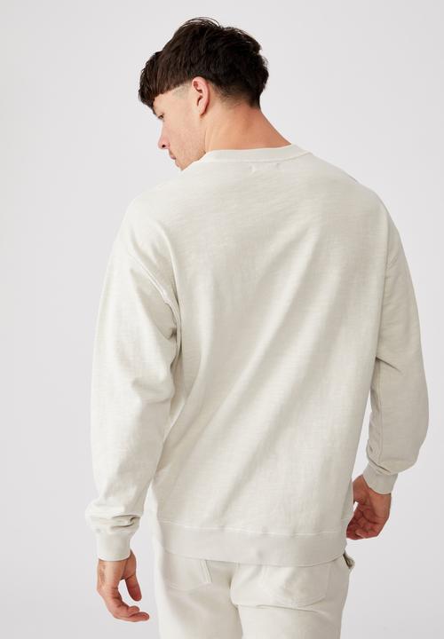 Cotton On - Pigment dyed oversized crew - ecru