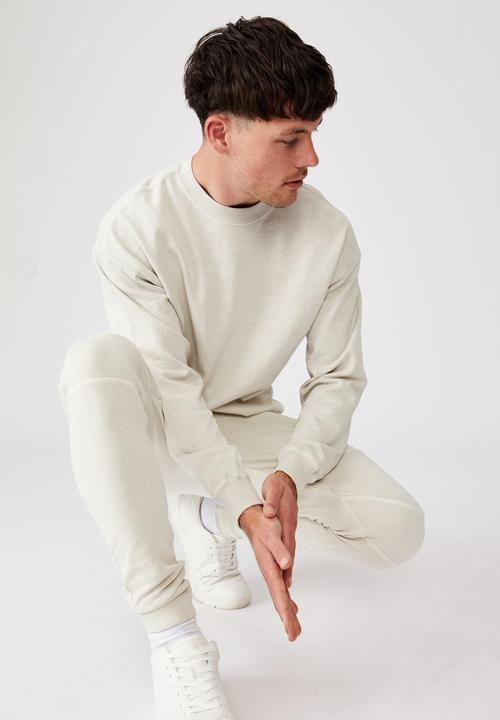 Cotton On - Pigment dyed oversized crew - ecru