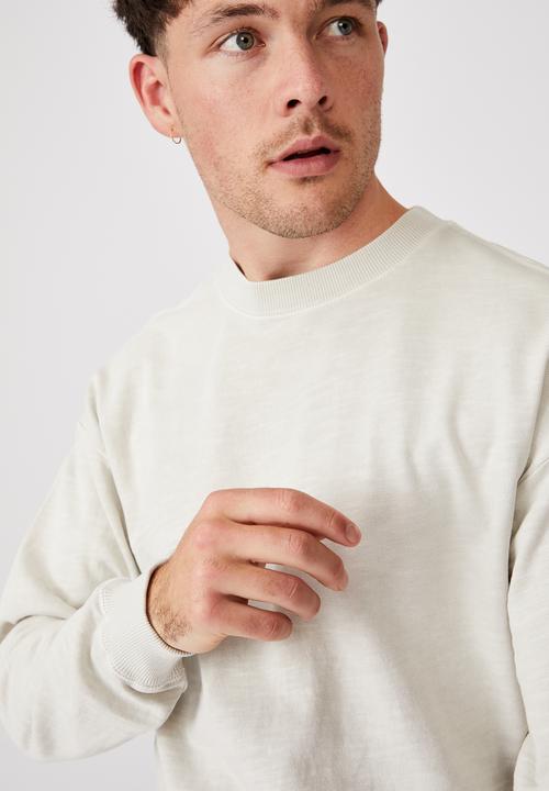 Cotton On - Pigment dyed oversized crew - ecru