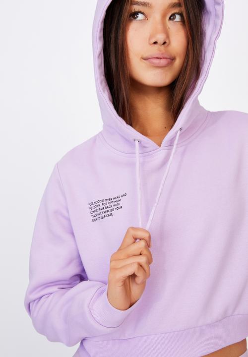 Factorie - Classic crop graphic hoodie - lilac 