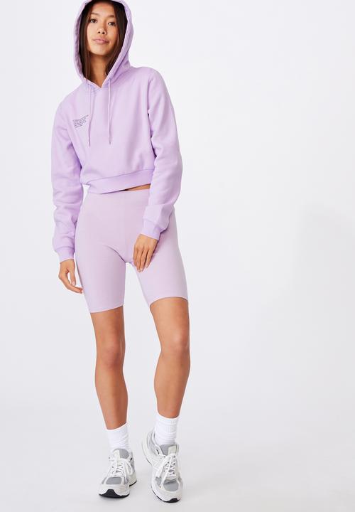 Factorie - Classic crop graphic hoodie - lilac 
