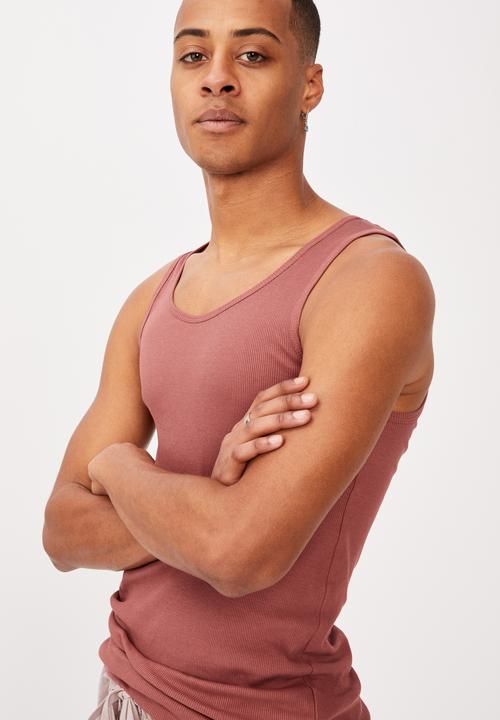 Cotton On - 2x2 rib tank - ox blood