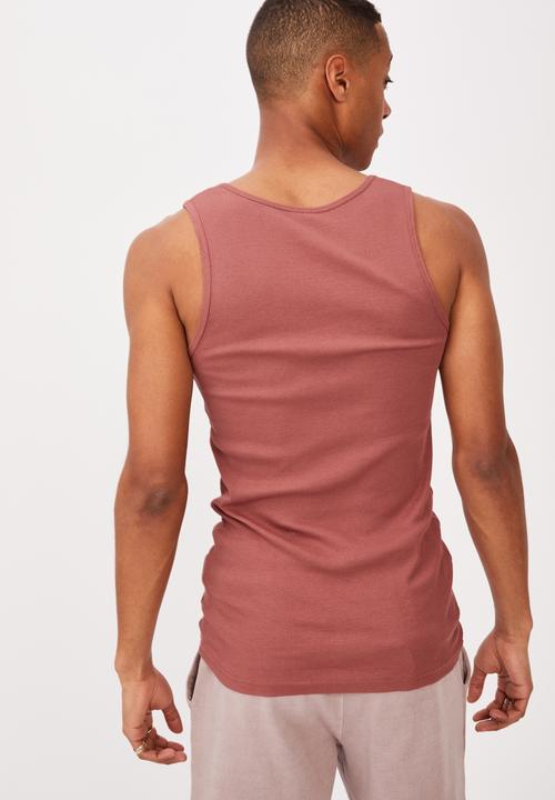 Cotton On - 2x2 rib tank - ox blood