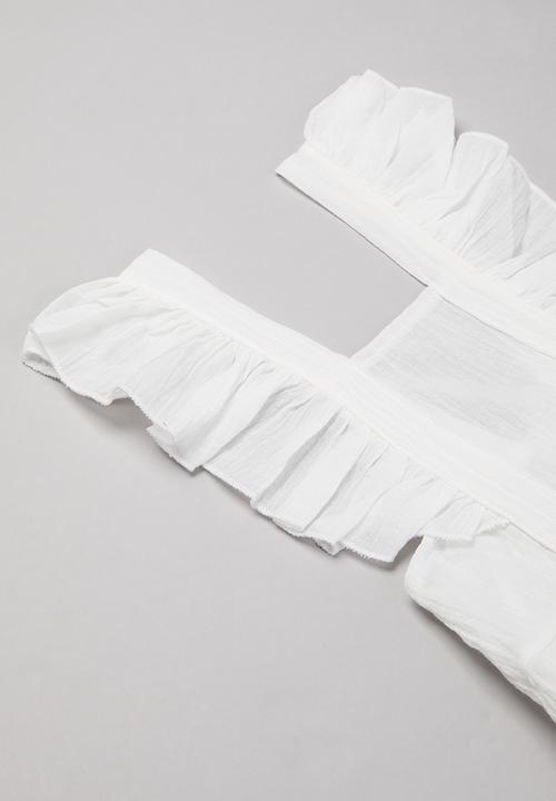 Pop Candy - Girls frill romper - white