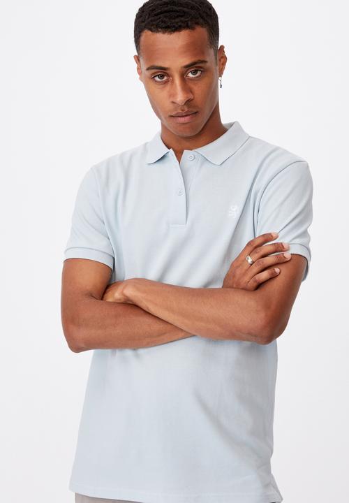 Cotton On - Essential short sleeve polo - light blue