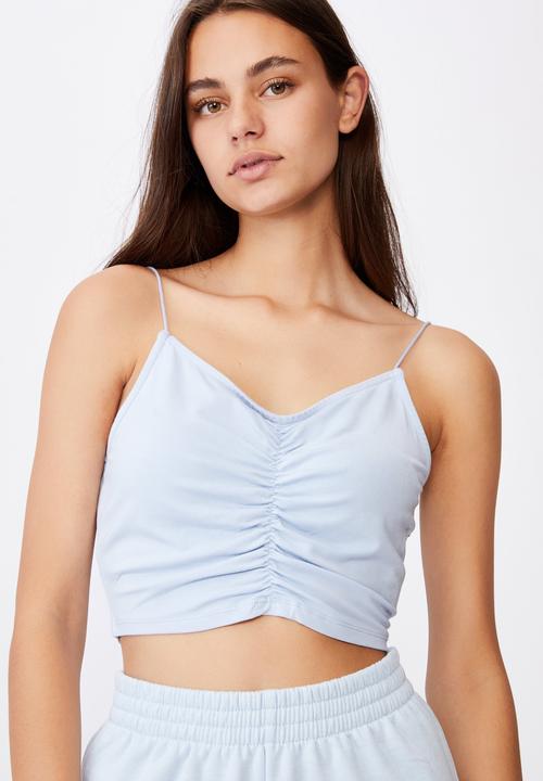 Factorie - V neck ruched cami - blue