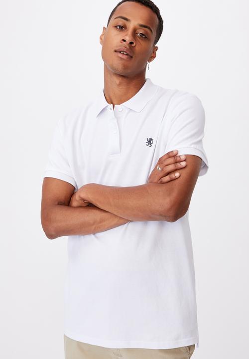 Cotton On - Essential short sleeve polo - white