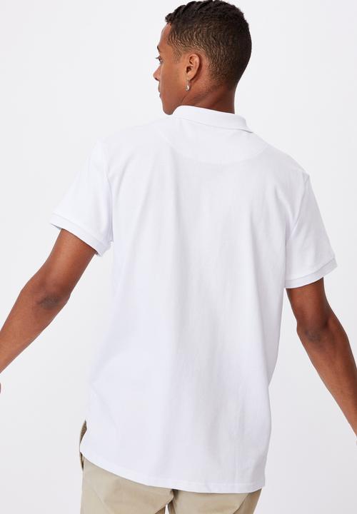 Cotton On - Essential short sleeve polo - white
