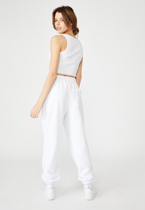 Factorie - Super slouchy trackpant - white