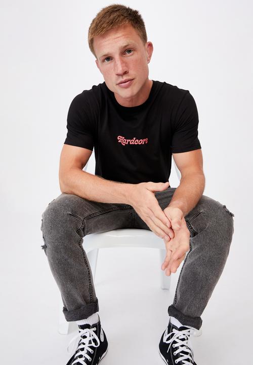 Cotton On - Tbar text t-shirt - black