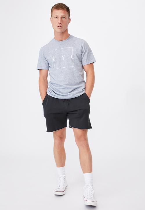 Cotton On - Tbar text t-shirt - ice blue slub marle
