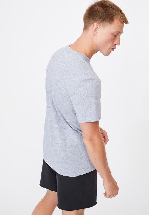 Cotton On - Tbar text t-shirt - ice blue slub marle