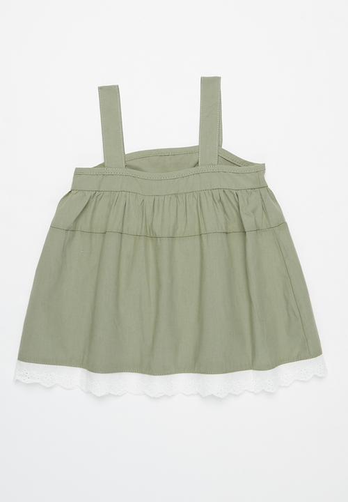 Pop Candy - Dress with braces - khaki