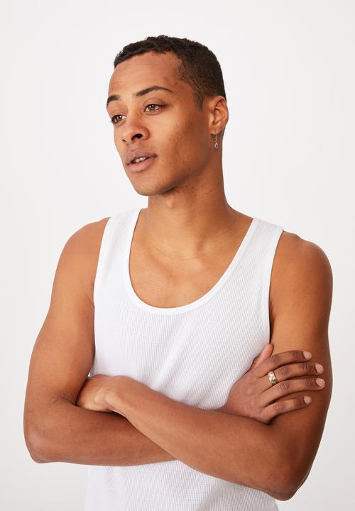 Cotton On - Waffle tank - white