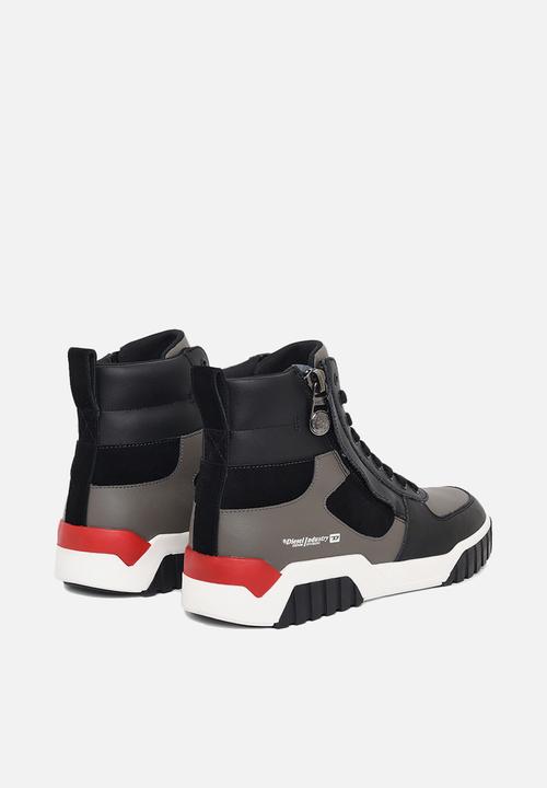 Diesel  - S-rua mid sk sneakers - black / bungee cord