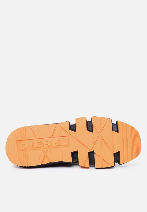 Diesel  - H-padola mid trek sneakers - black / green olive