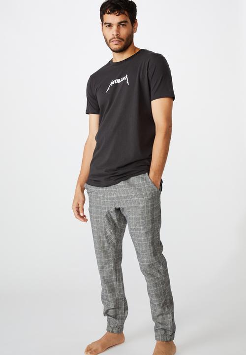 Cotton On - Pj drake - white black micro check