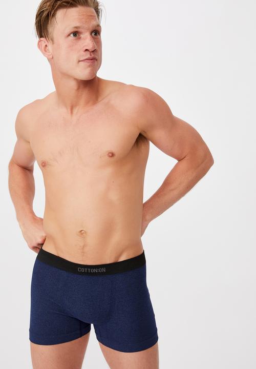 Cotton On - Mens seamless trunks - navy marle & black