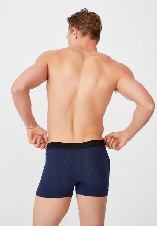 Cotton On - Mens seamless trunks - navy marle & black