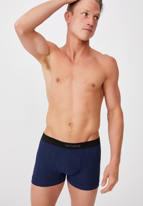 Cotton On - Mens seamless trunks - navy marle & black