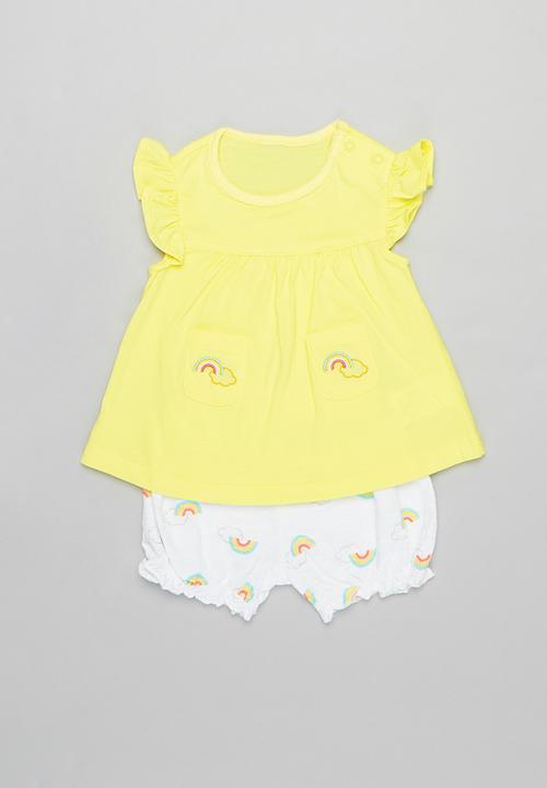 Pop Candy - Girls 3 piece set - yellow & white 