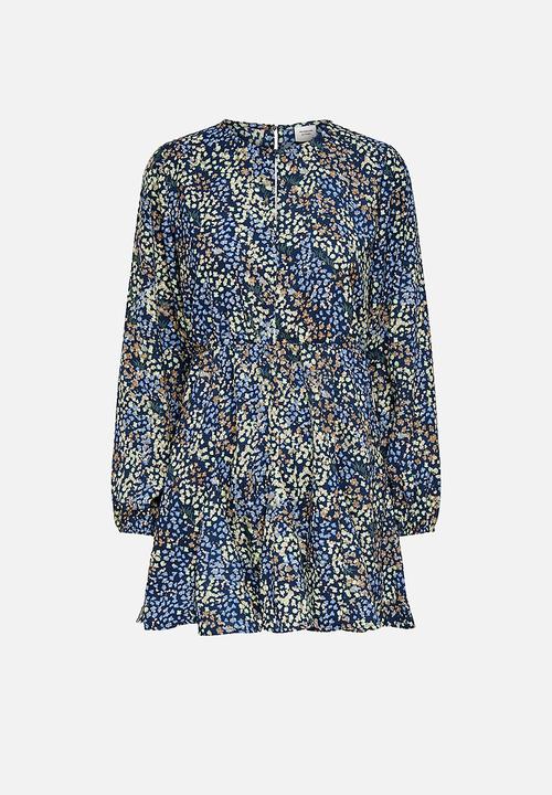 Jacqueline de Yong - Mia long sleeve short dress - night sky abstract floral
