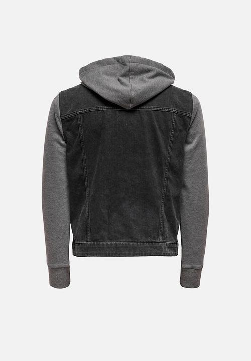 Only & Sons - Coin hood trucker - black