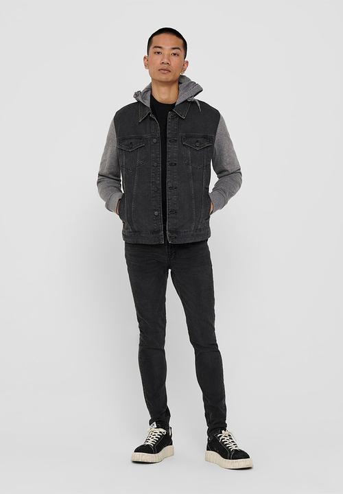 Only & Sons - Coin hood trucker - black
