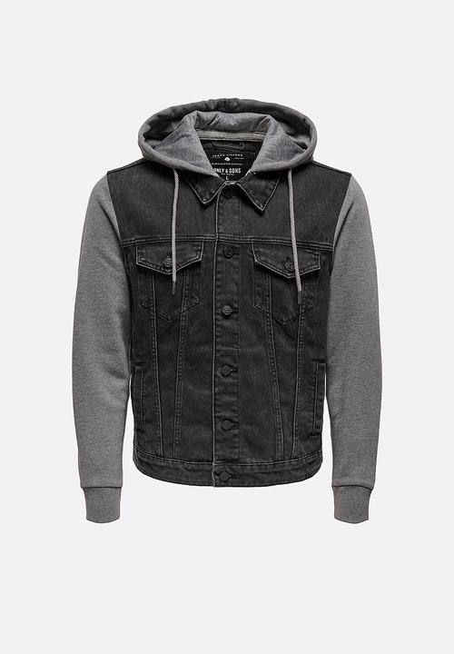 Only & Sons - Coin hood trucker - black