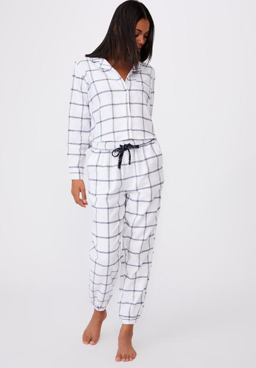 Cotton On - Flannel sleep pant - oversized check white