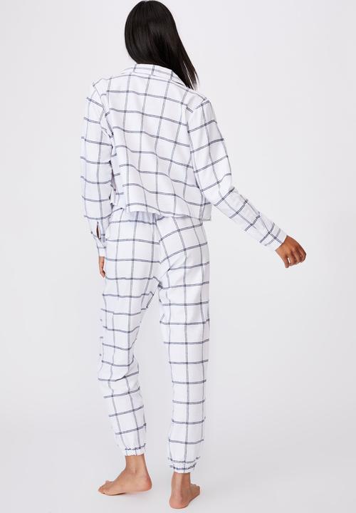 Cotton On - Flannel sleep pant - oversized check white