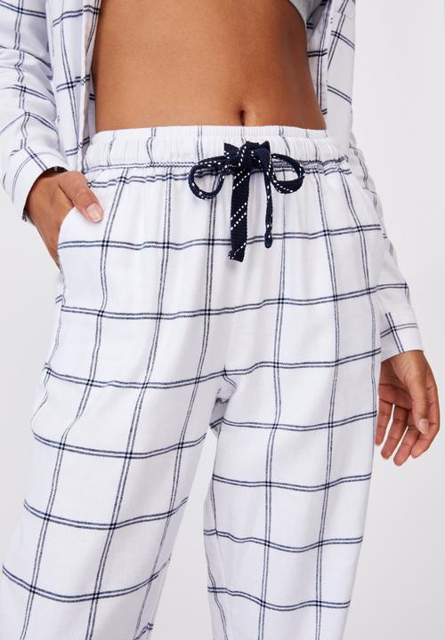 Cotton On - Flannel sleep pant - oversized check white