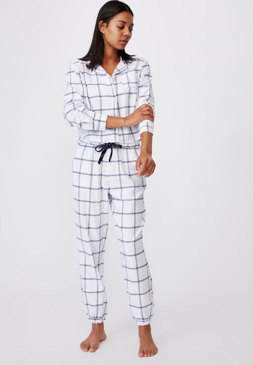 Cotton On - Flannel sleep shirt  - oversized check white
