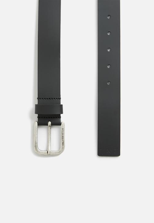 Diesel  - B-boldy leather belt - black