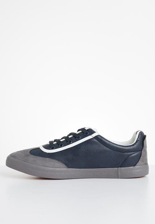 UrbanArt - LA 13 lea sneaker - grey & navy 