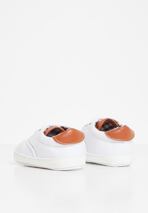 Pop Candy - Boys check detail sneaker - white