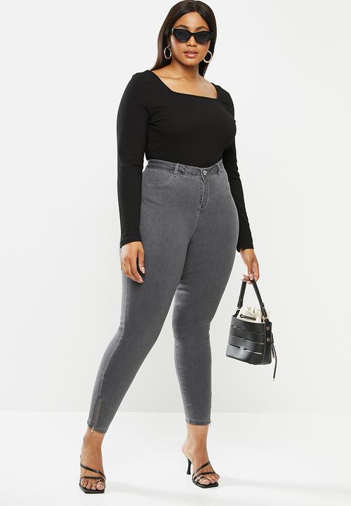 Glamorous - Curve villa bodysuit - black & white