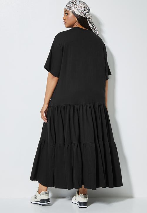 Superbalist - Knit tiered dress - black