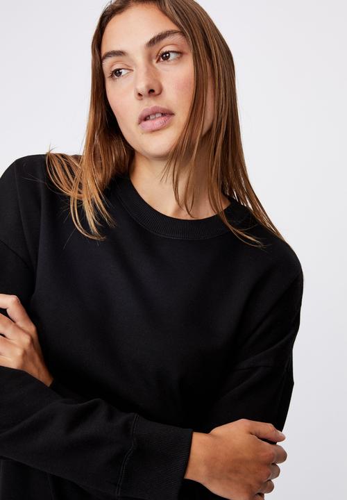 Cotton On - Lifestyle long sleeve crew top - black