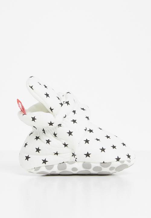 Pop Candy - Star print booties - white & black 